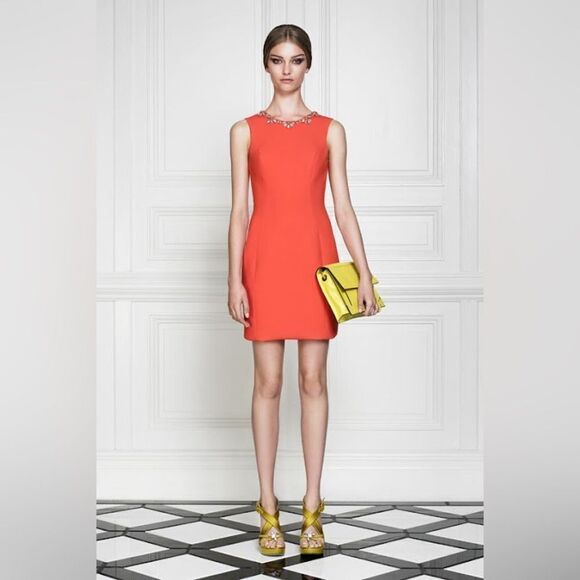 Jason Wu Wool Blend Sheath Dress Coral Red Size 2 - Picture 10 of 10